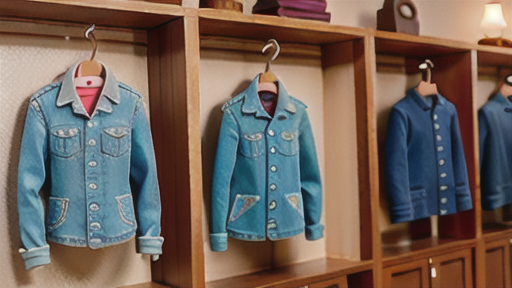 エンボス加工された古着のコーディネート例