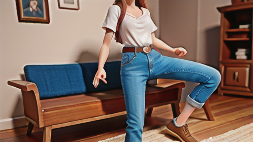 オフセットセンターベルトループが採用されたジーンズ