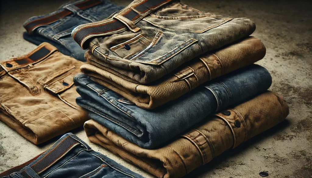Duck fabric jeans or denim